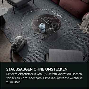 Пилсос AEG CLEAN 5000 з мішком, висока потужність всмоктування, корпус з переробленого пластику, насадка AllFloor з кріпленням, 2в1 багатофункціональна насадка, радіус дії 8,5м, миючий гігієнічний фільтр, колір блакитний