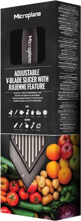 Мікроплан Регульований овочевий тертки з V-подібною та жульєнівською насадкою, з нержавіючої сталі, з захистом пальців