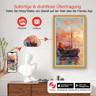 Цифровий фоторамка Frameo 10.1 дюйми, IPS, HD 1280x800, 32GB, Wi-Fi, автоповорот, Frameo App