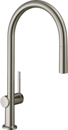 Змішувач для кухні hansgrohe Talis M54 (змішувач для кухні, поворот на 360, висувний вилив, вилив високого комфорту 210 мм, стандартні з'єднання) обробка з нержавіючої сталі