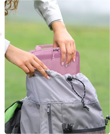 Набір органайзерів для валізи та рюкзака ECOHUB, 4 компресійні пакувальні куби з міцною сіткою та бирками, екологічні дорожні сумки для одягу (Рожевий)