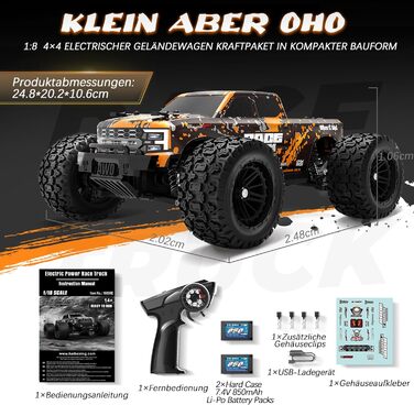 Радіокерований позашляховик Haiboxing 1/18 4WD 36 км/год - RC Monster Truck для дітей та дорослих 18859E