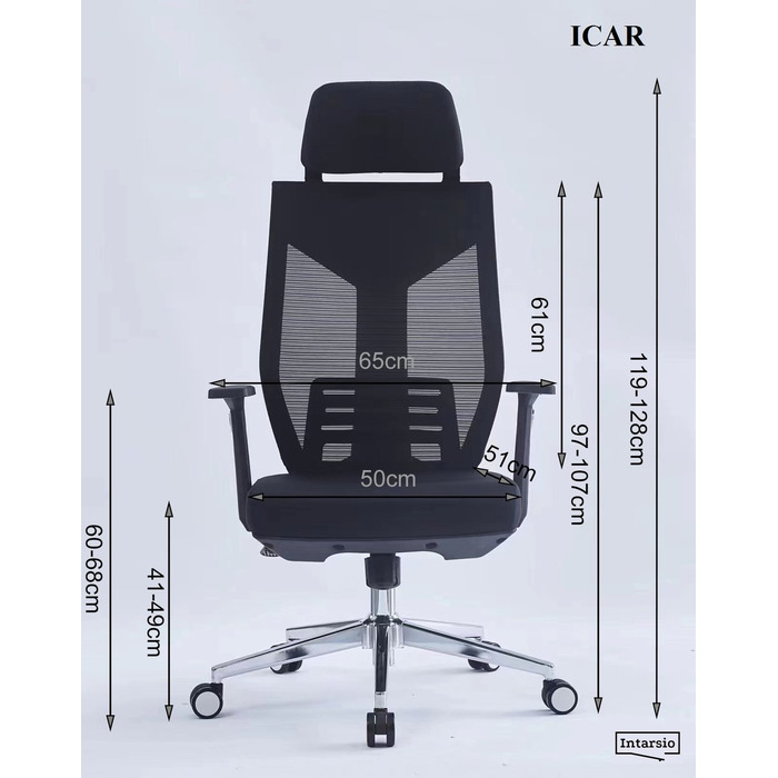 Крісло поворотне ICAR чорне