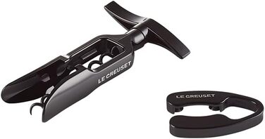 Набір Le Creuset GS100: відкривач пляшок з різаком для кришок, чорний, блискучий пластик
