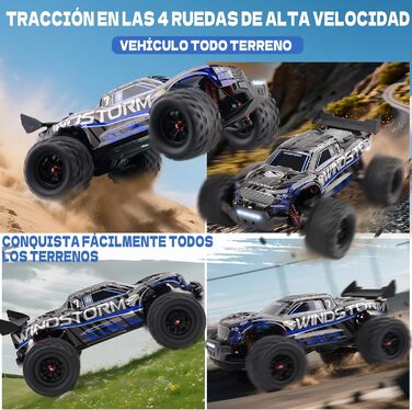 Радіокерований позашляховик 1:18 High-Speed 40 км/год RC Авто 2.4GHz 4WD для дітей та дорослих, з двома акумуляторами, фіолетовий