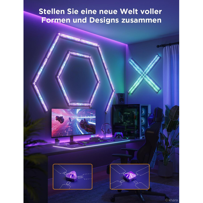 Набір подовжувачів Govee x EVANGELION Gaming Glide Wall Lamp, в т.ч. 2 світлові секції, 2 роз'єми