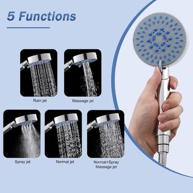 Змішувач для ванни з душем (хром) з 3 режимами, набір для ванної кімнати (Bs102)