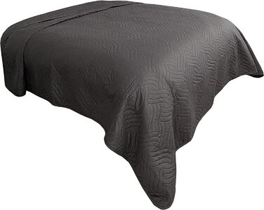 Покривало для ліжка / односпальне стьобана ковдра 220x240 см, домашній плед, розмір колір (140x210 см, антрацит)