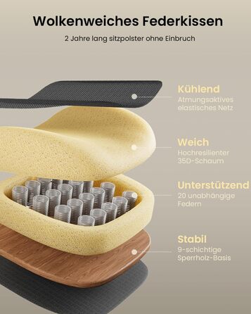 Крісло офісне ProtoArc EC100 чорне з підлокітниками та регульованою спинкою, Mesh, для дому та офісу