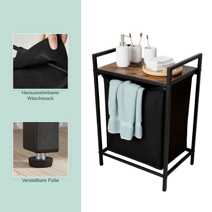 Кошик для білизни Relaxdays з металевим каркасом, 65 л