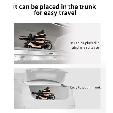 Дитяча коляска 3 в 1 Kinderwagen, 0-4 роки, компактна, складна, з автокріслом, аксесуари (біла)