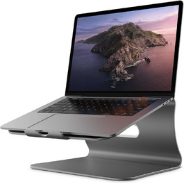 Підставка для ноутбука з алюмінію, сіра, для MacBook Air/Pro, Dell, HP, Lenovo, Microsoft Surface, Samsung (11-16 дюймів)