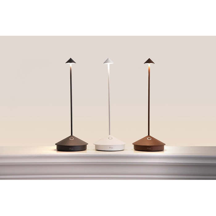 Zafferano Pina Pro: Бездротова LED-лампа для дому та саду з сенсорним керуванням, 2700K, темно-сіра