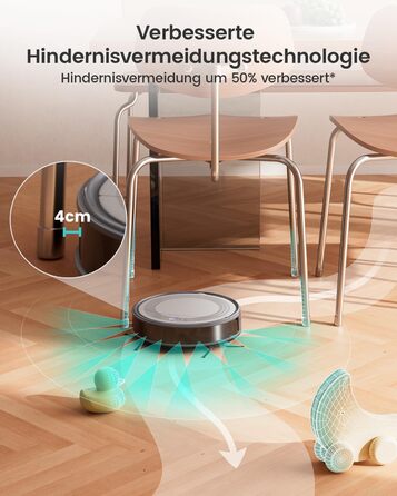 Робот-пилосос LEFANT 4500Pa: потужне прибирання, уникнення перешкод, для тварин, керування через додаток/Alexa