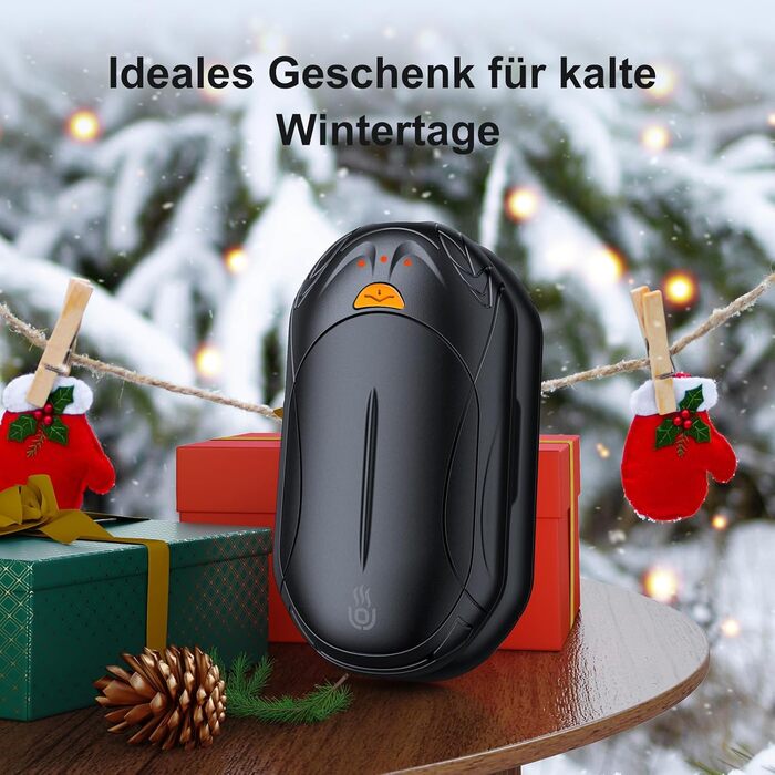 Електричні грілки для рук OUTJUT 6000mAh, 2 шт., USB, 3 режими нагріву, для спорту, кемпінгу, чорні