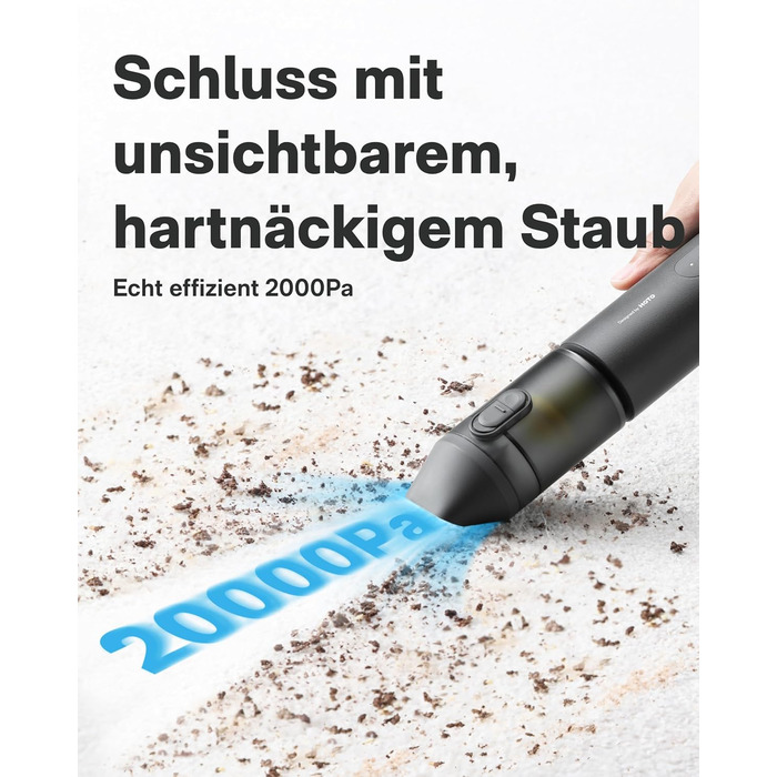 Акумуляторний ручний пилосос HOTO 20000Па 4-в-1 для авто, дому та клавіатури, бездротовий міні-пилосос з функцією обдуву