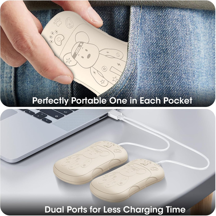 Електричні нагрівачі для рук 2 шт. 6000 mAh, перезаряджаються, для кемпінгу, на вулицю, подарунок для чоловіків, жінок, дітей