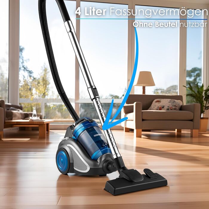 Пилголом Steinborg без мішка HEPA фільтр 2в1: для підлоги, щілини, м'яких меблів, 7м, 7м, 360° гнучкий шланг