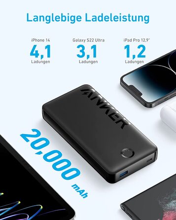 МАг, USB-C, 15 Вт, для iPhone/Galaxy, Чорний, 20K II, Power Bank 20 000