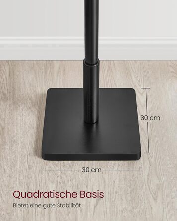 Стійка для одягу VASAGLE, дерев'яна, з 8 гачками, для передпокою, чорна, RCR010B01