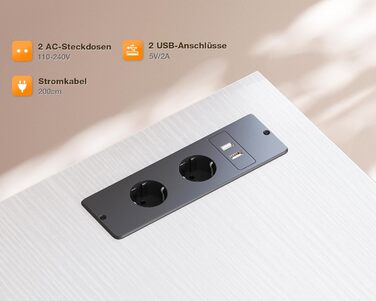Комп'ютерний стіл Coleshome L-подібний з 6 шухлядами, білий, 126x80 см