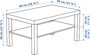 Журнальний столик IKEA LACK дизайн меблів для вітальні з полицею 90х55х45см білий