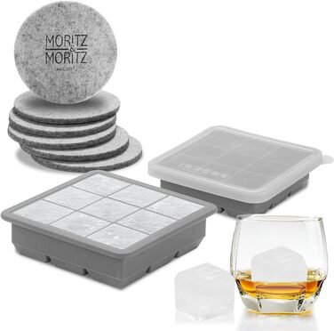 Силіконова форма для льоду Moritz & Moritz - 18 кубиків - вкл. 6 підставок та буклет з рецептами
