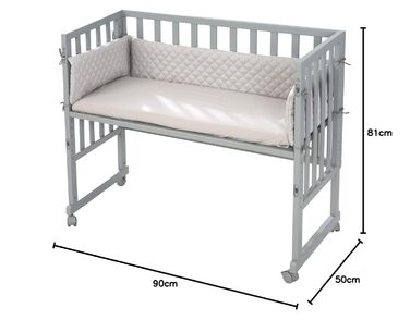 Роба Люлька та спальне ліжко 3в1 сірий, Style', для ліжка будь-якої висоти батьків, включаючи матрац