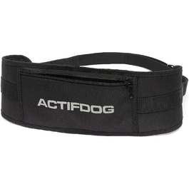 Ремінь ACTIFDOG Canicoss, для бігу, прогулянки з собакою, дуже легкий, з функцією гучного зв'язку, регульований, світловідбиваючий логотип (М 80-100 см, Чорний) М 80-100 см Чорний