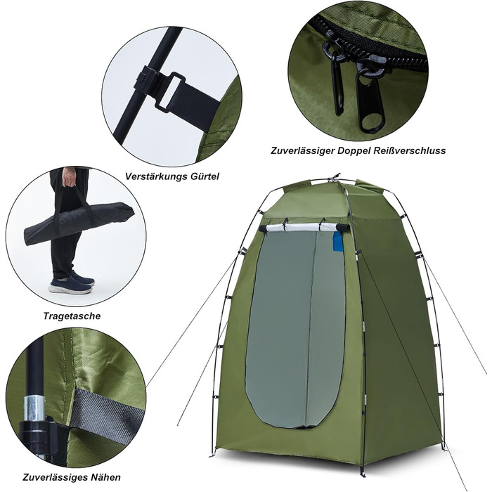 CLIPOP Намет Pop-Up, водонепроникний, легкий, одношаровий, для весняного кемпінгу, простий у встановленні – для пляжу, походів, фестивалів, відпочинку на природі (Зелений)