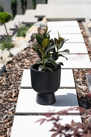 Квітчар з підставкою, пластиковий горщик для квітів, великий горщик для рослин (DBMIS Антрацит, діаметр 40 см)