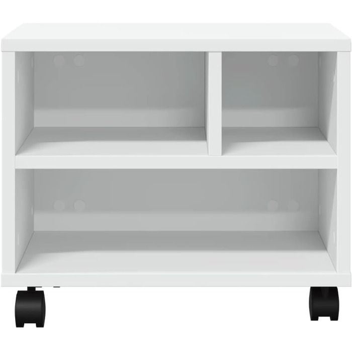 Підставка для принтера на колесах з місцем для зберігання, біла, з ДСП, для офісу та робочого кабінету