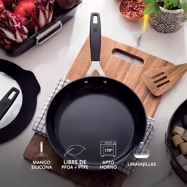 Набір сковорідок MasterPro Smart 3 шт. (20, 24, 28 см) з гриль-решіткою 32 см та 4-ма захисними накладками, литий алюміній, антипригарне покриття, ергономічні ручки Soft Touch