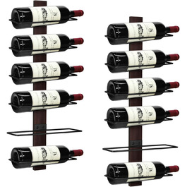 Металева полиця для вина на стіну, чорна, на 12 пляшок