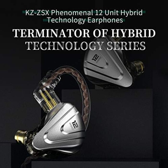 Навушники-вкладиші NEX KZ ZSX 5BA1DD Hybrid IEM HiFi, передня панель з цинкового сплаву, 0,75 мм 2-pin, шумозаглушення