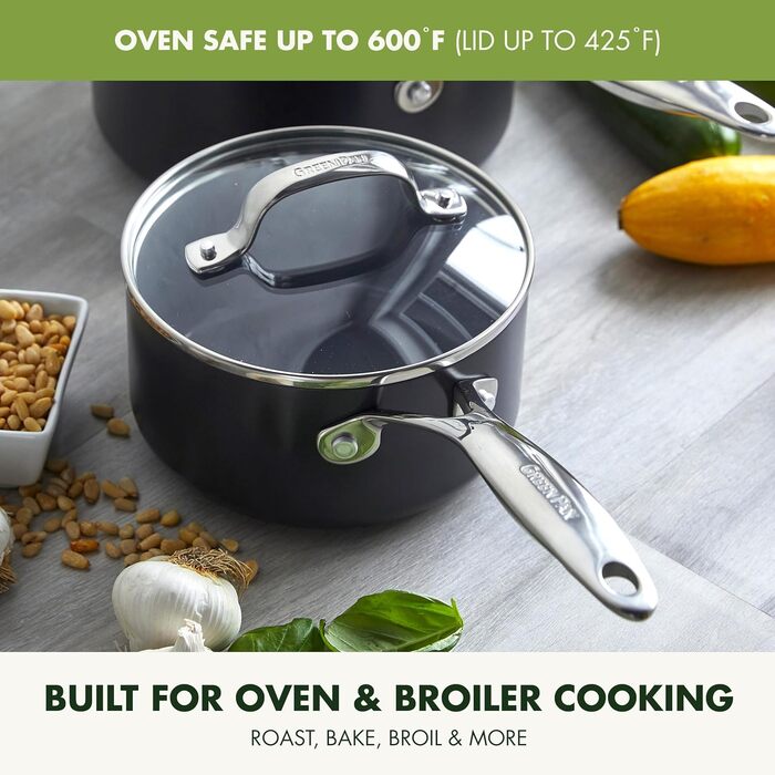 GreenPan Valencia Pro сковорода з кришкою 28 см, 4.2 л, антипригарне покриття Harteloxierte, індукція, для плити та духовки, без PFAS, сірий колір