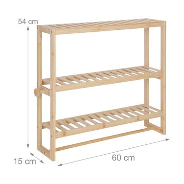 Поличка для ванної кімнати Relaxdays з тримачем для рушників