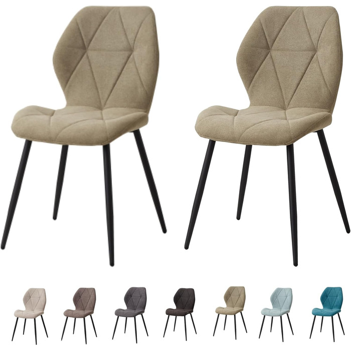 Набір обідніх стільців GrandCA HOME, 2 шт., боргունдове зелене крісло з металевими ніжками, скандинавський стиль