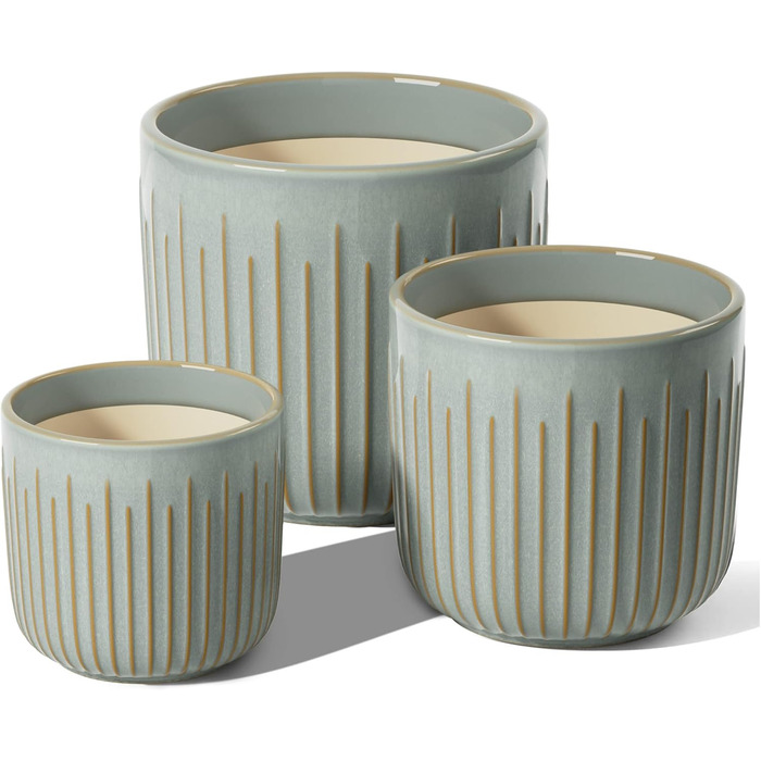 Набір горщиків для квітів LE TAUCI, 3 шт., кераміка, 21+17+14 см
