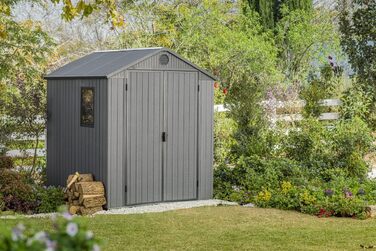 Садовий будиночок KETER Darwin 2,8 м² сірий (6x6) з Evotech пластику, з дверима та вентиляцією, 25x184x205 см