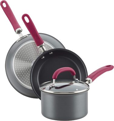 Набір посуду Rachael Ray, 11 предметів, з антипригарним покриттям, з хард-анодованого алюмінію (сірий)