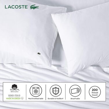 Комплект постільної білизни Lacoste, 100 бавовна, перкаль, однотонний, перець чилі, двоспальне ліжко чилі перець твін
