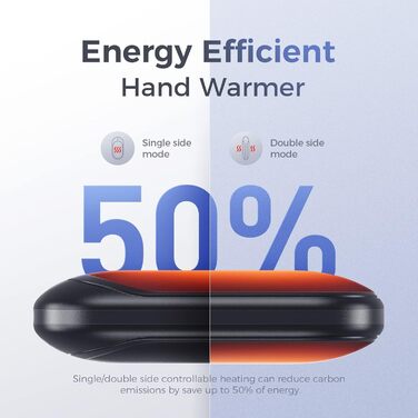 Електричний кишеньковий грір OCOOPA з 5 рівнями нагріву та 5200 mAh, до 10 годин тепла, для активного відпочинку та подарунків (чорний)