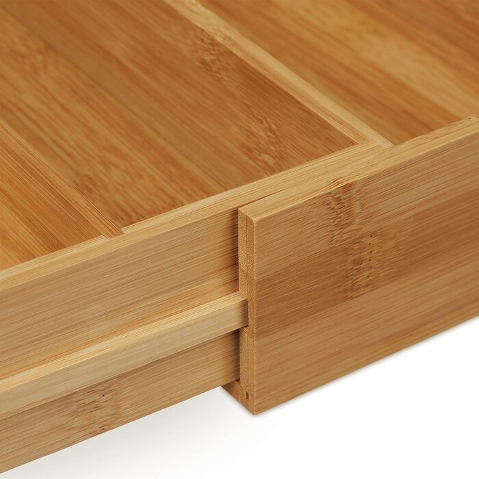 Бамбукова підставка для столових приборів, висувна, HBT 6,5x57,5x43 см