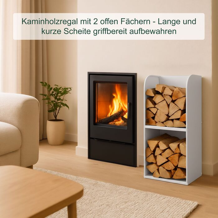 Стильна полиця для дров Relaxdays з двома відділеннями