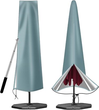 Чохол для парасольки 3м OKPOW: водонепроникний, захист від сонця та вітру, 600D, сірий (190см x 30/50см)