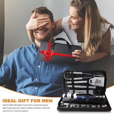 Набір гриля з нержавіючої сталі на 28 предметів з кейсом - аксесуари для гриля, кемпінгу, подарунок для чоловіків