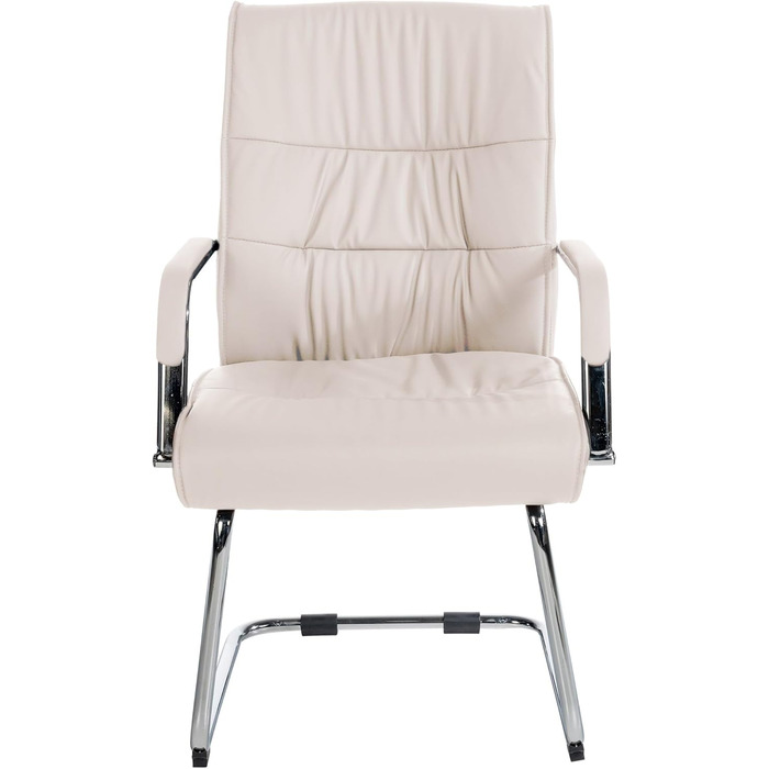 Стілець конференційний Sievert з м'якою оббивкою, екошкіра, кремовий колір - зручний стілець для переговорів та офісу