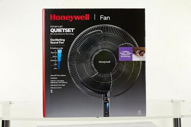 Осцилюючий баштовий вентилятор Honeywell QuietSet для всієї кімнати (5 налаштувань швидкості, коливання 80, функція таймера, автоматичне вимкнення освітлення, дистанційне керування) (HSF600, одинарний)