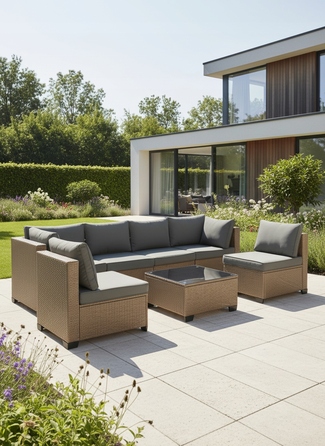 Комплект садових меблів із техноротанга MTG Trade Group, бежевий, 7 предметів